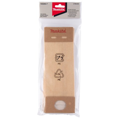 Makita 193293-7 Staubsack Papier 5Stk EN