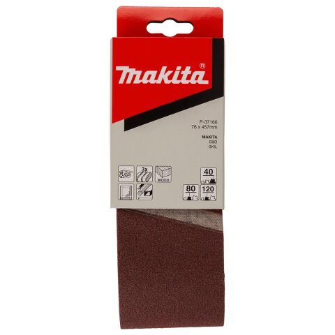 Makita P-37166 Schleifband 76x457mm Set EN