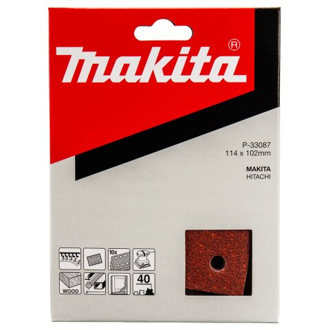 Makita P-33087 Schleifpapier Klett 102x114 K40 EN