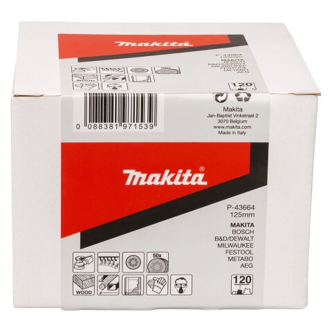Makita P-43664 Schleifpapier Klett 125 K120 50St.