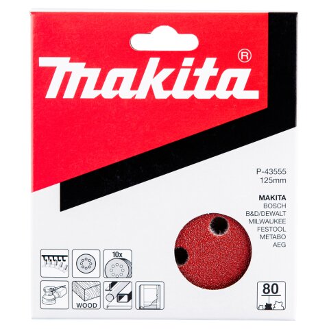 Makita P-43555 Schleifpapier Klett 125mm K80