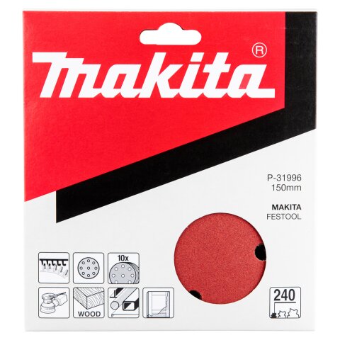 Makita P-31996 Schleifpapier Klett150mm K240 10St