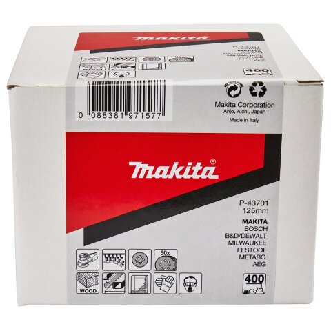 Makita P-43701 Schleifpapier Klett 125 K400 50St.
