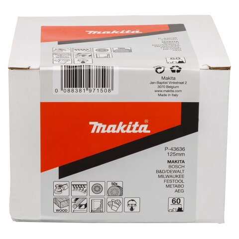 Makita P-43636 Schleifpapier Klett 125 K60 50St.