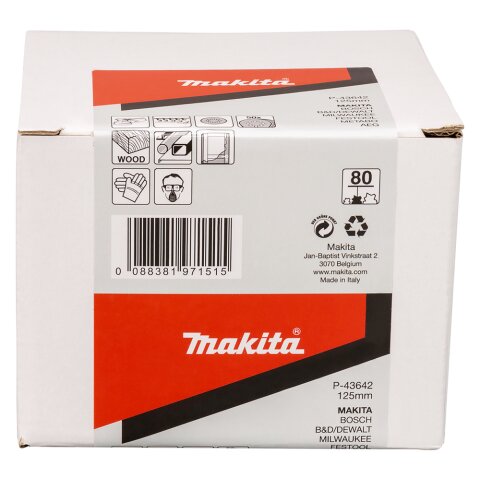 Makita P-43642 Schleifpapier Klett 125 K80 50St.
