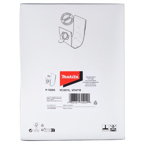 Makita P-78293 Filtersack 5Stk EN