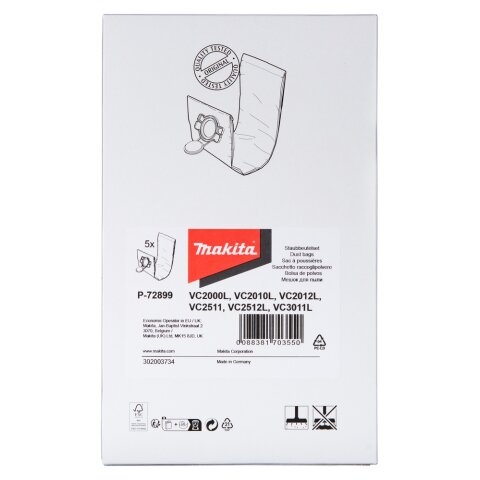 Makita P-72899 Filtersack L 5Stk EN