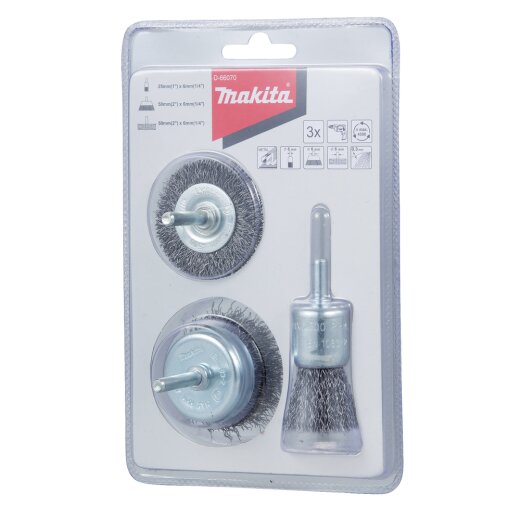 Makita D-66070 Rundbürsten-Set 3tlg. Stahl EN