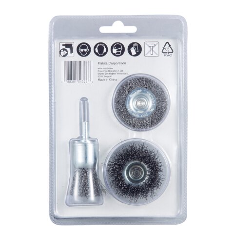 Makita D-66070 Rundbürsten-Set 3tlg. Stahl EN