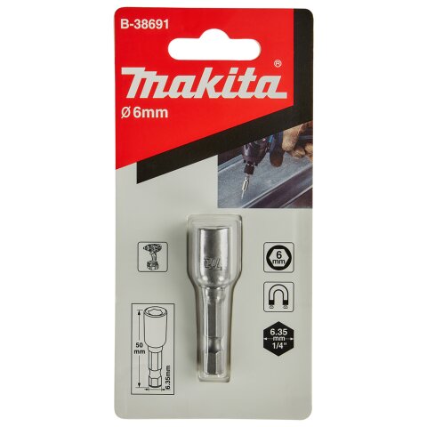 Makita B-38691 Steckschlüssel 1/4" SW6 EN