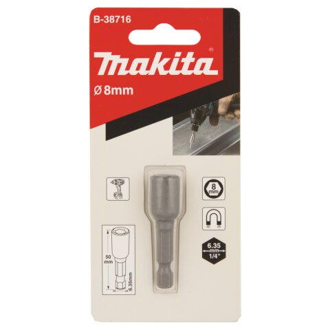 Makita B-38716 Steckschlüssel 1/4" SW8