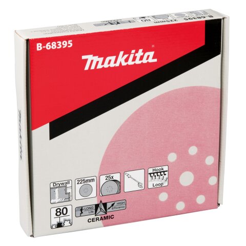 Makita B-68395 Schleifpapier Klett 225mm K80