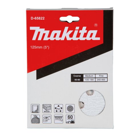Makita D-65822 Schleifpapier Klett 125mm K60 (10)