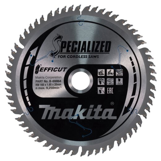 Makita B-69864 EFFICUT Sägeb.165x20x60Z