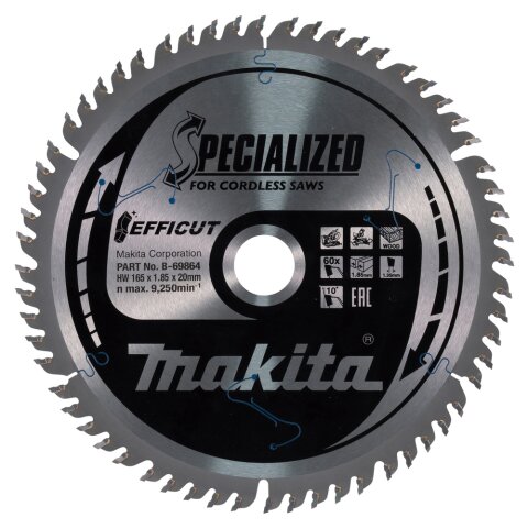 Makita B-69864 EFFICUT Sägeb.165x20x60Z