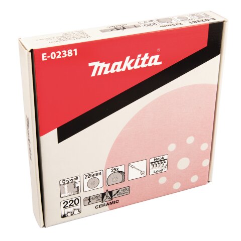 Makita E-02381 Schleifpapier Klett 225mm K220