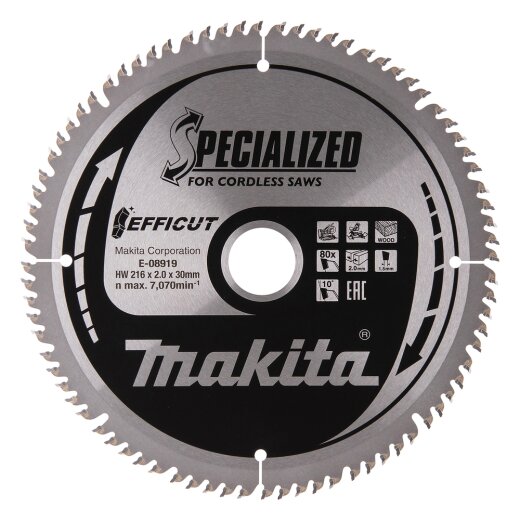 Makita E-08919 EFFICUT Sägeb.216x30x80Z