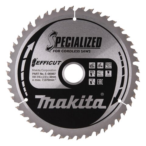 Makita E-06987 EFFICUT Sägeb.216x30x45Z EN
