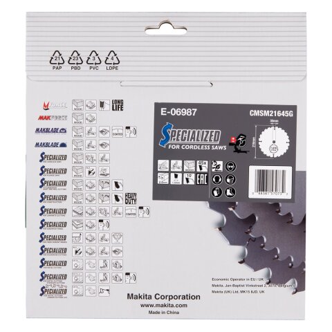 Makita E-06987 EFFICUT Sägeb.216x30x45Z EN