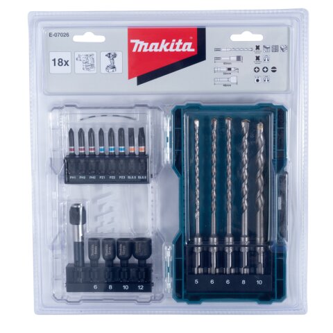 Makita E-07026 Bohrer-Bit-Set 18-tlg EN
