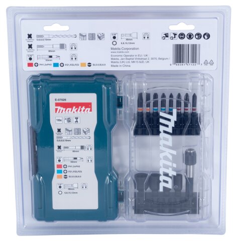 Makita E-07026 Bohrer-Bit-Set 18-tlg EN