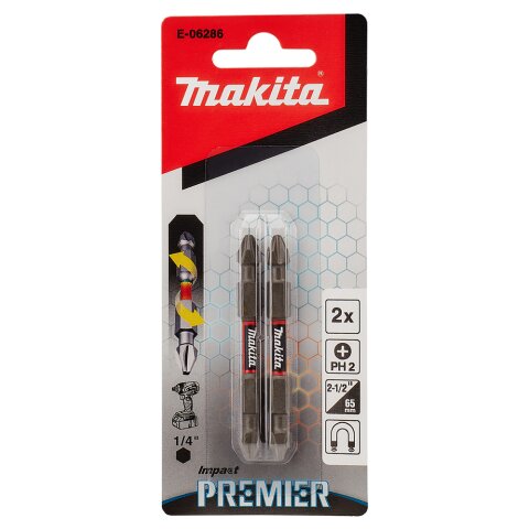 Makita E-06286 Torsion doppel Bit PH2-65 2Stk