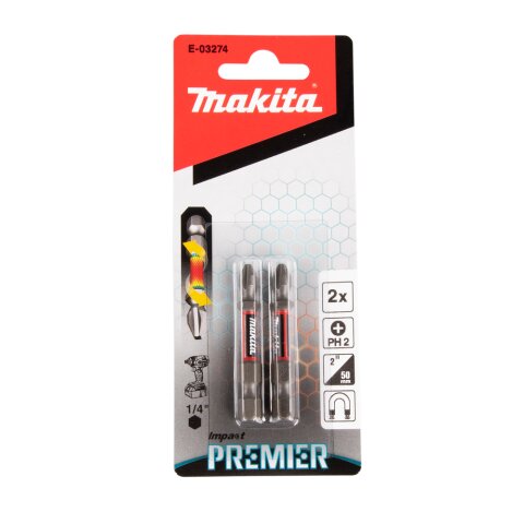 Makita E-03274 Torsion Bit PH2-50 2Stk