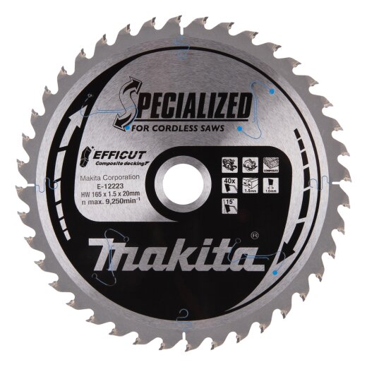 Makita E-12223 EFFICUT Sägeb.165x20x40Z EN