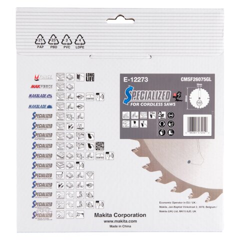 Makita E-12273 EFFICUT Sägeb.260x30x75Z EN