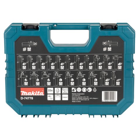 Makita D-74778 Fräser-Set 8mm 22Stk