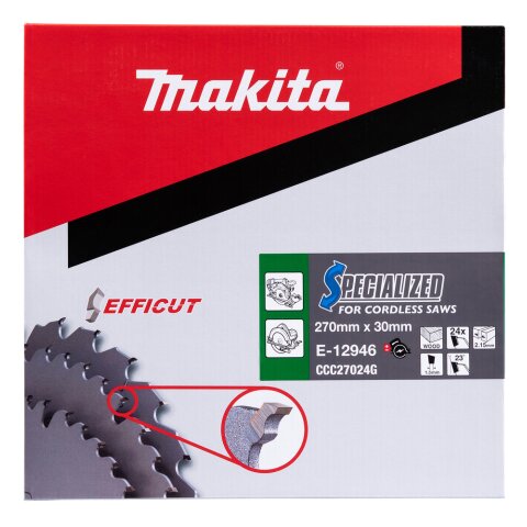 Makita E-12946 Efficut Sägebl. 270x30x24Z EN