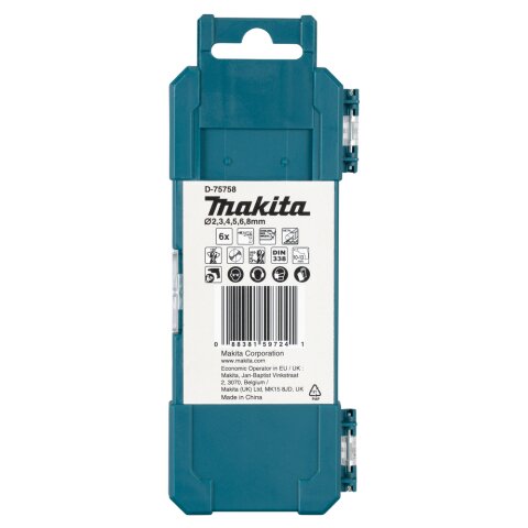 Makita D-75758 Bohrer-Set HSS-Co 6-tlg.