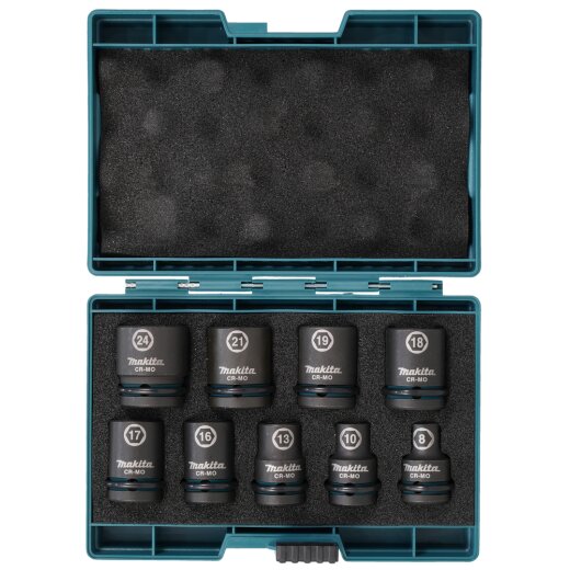 Makita E-16564 Schlagnuss-Set 9tlg1/2"Im.Blk EN