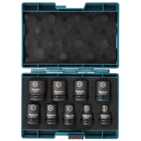 Makita E-16564 Schlagnuss-Set 9tlg1/2"Im.Blk EN