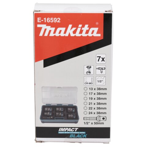 Makita E-16592 Schlagnuss-Set 7tlg 1/2"Im.Blk EN