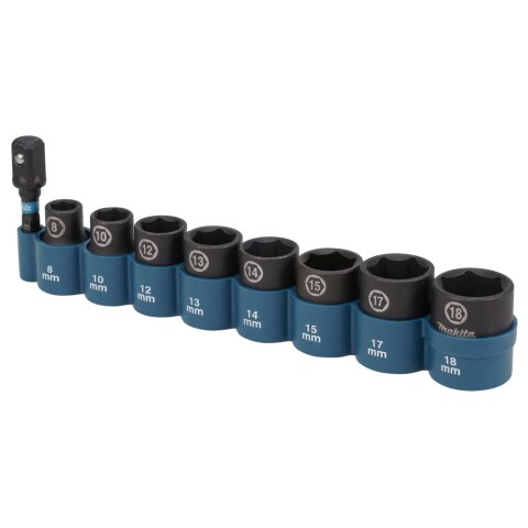 Makita E-16639 Schlagnuss-Set 9tlg 3/8"Im.Blk EN