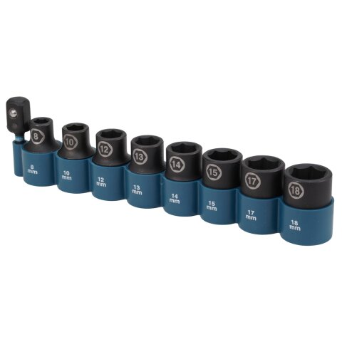 Makita E-16645 Schlagnuss-Set 9tlg 1/2"Im.Blk EN