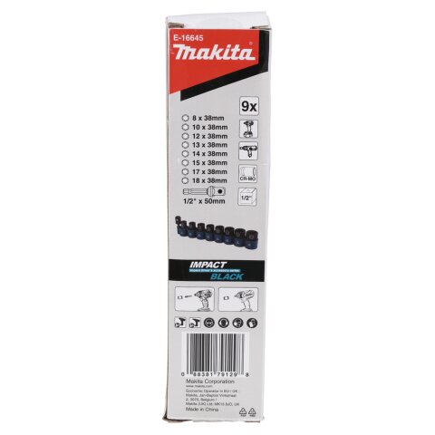 Makita E-16645 Schlagnuss-Set 9tlg 1/2"Im.Blk EN