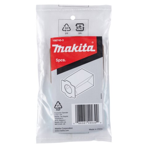 Makita 198745-3 Papierfilter-Set "1Set=5St." EN