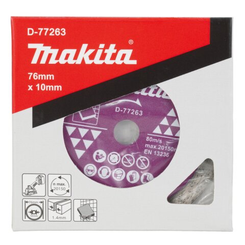 Makita D-77263 Diamanttrennscheibe 76x1,4x10 EN