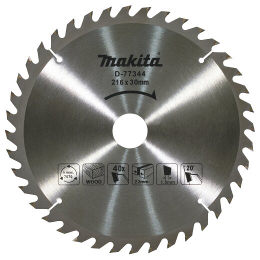Makita D-77344 HM Sägeblatt 216x2,2x30mm 40Z EN