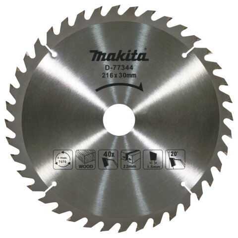 Makita D-77344 HM Sägeblatt 216x2,2x30mm 40Z EN