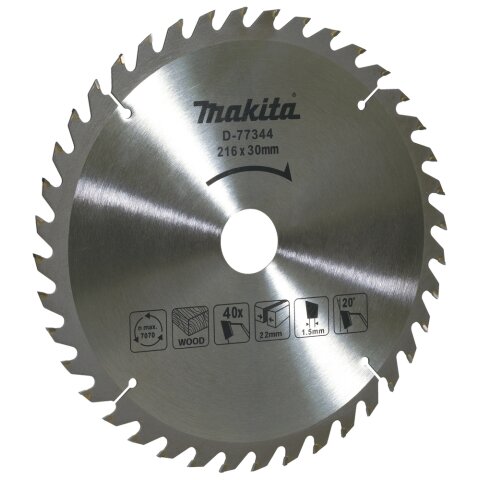Makita D-77344 HM Sägeblatt 216x2,2x30mm 40Z EN