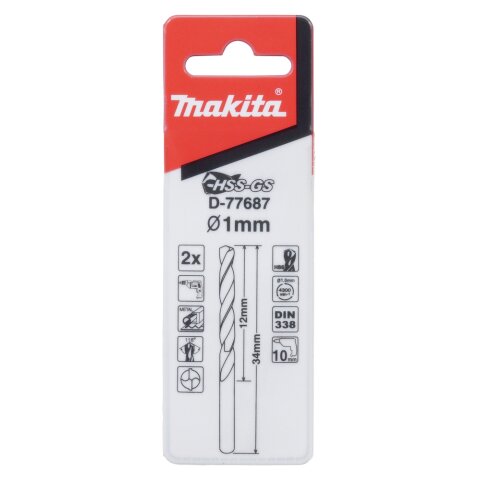 Makita D-77687 Metallbohrer HSS-GS 1,0x34mm EN