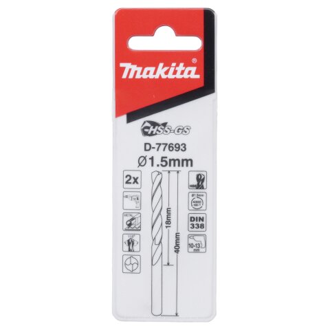 Makita D-77693 Metallbohrer HSS-GS 1,5x40mm