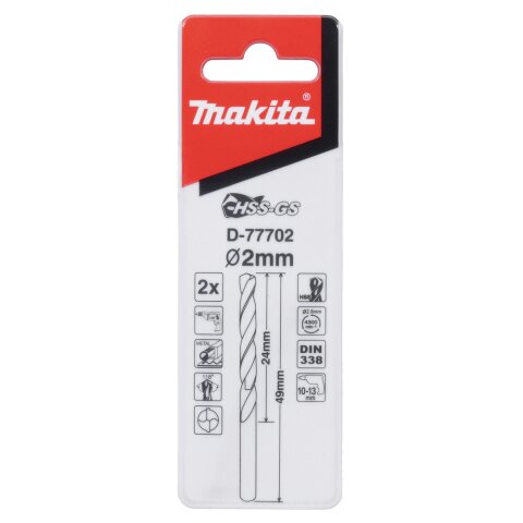 Makita D-77702 Metallbohrer HSS-GS 2,0x49mm