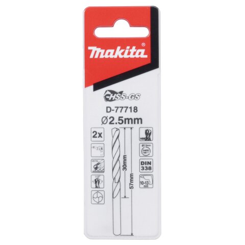 Makita D-77718 Metallbohrer HSS-GS 2,5x57mm