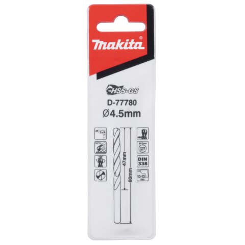 Makita D-77780 Metallbohrer HSS-GS 4,5x80mm