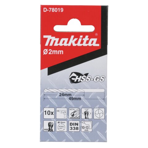 Makita D-78019 Metallbohrer HSS-GS 2,0x49mm