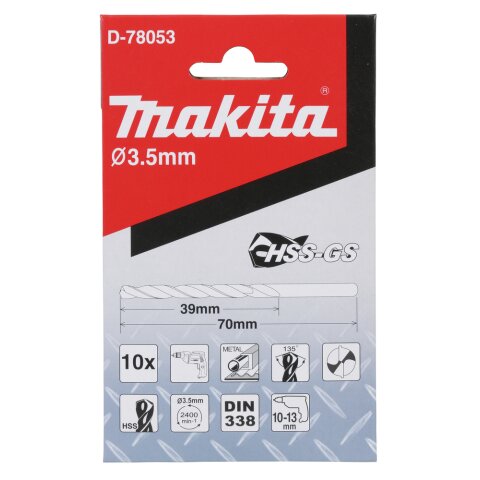 Makita D-78053 Metallbohrer HSS-GS 3,5x70mm